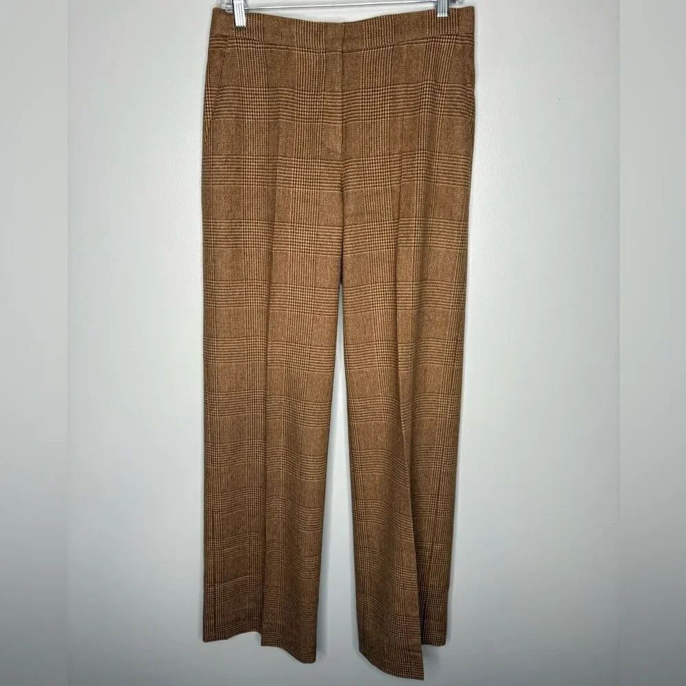MaxMara Plaid Wide Leg Wool & Angora Pants